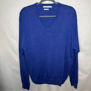 Peter Millar Royal Blue V-Neck Sweater Large